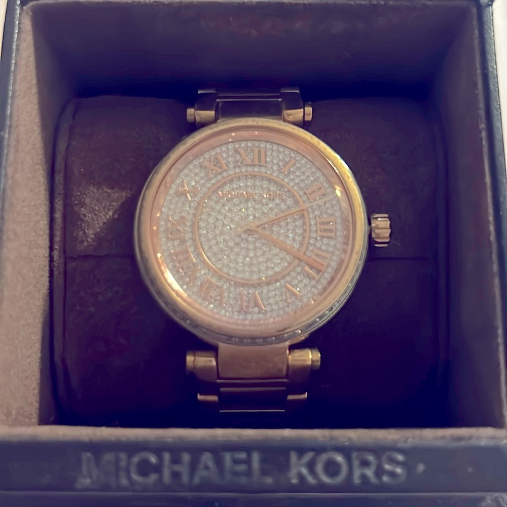 MK rose gold watch